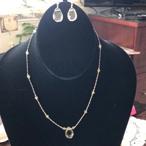 COPY - Lemon quartz necklace and earrings set.